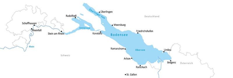 Mapa Bodamského jezera