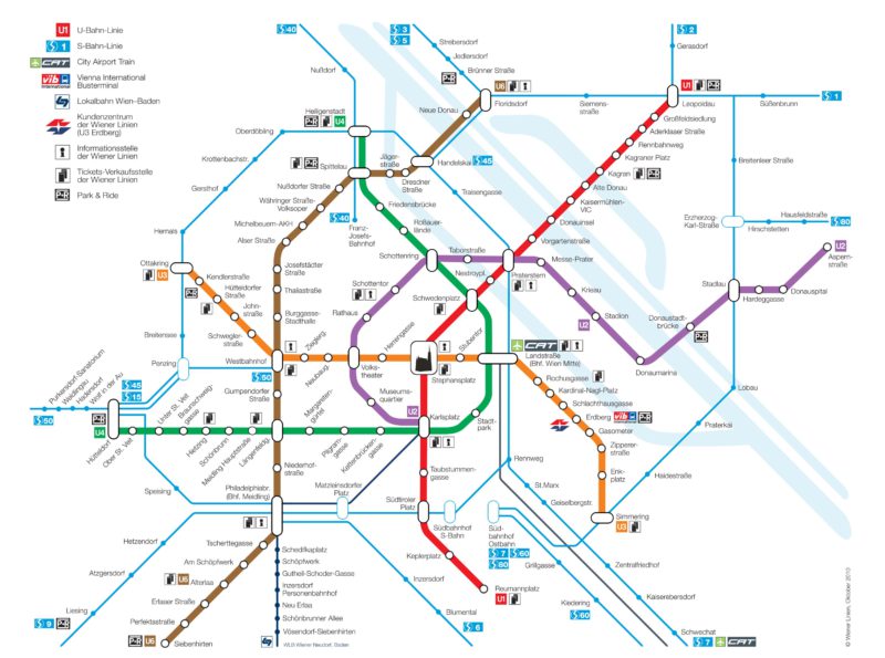 Mapa vídeňského metra