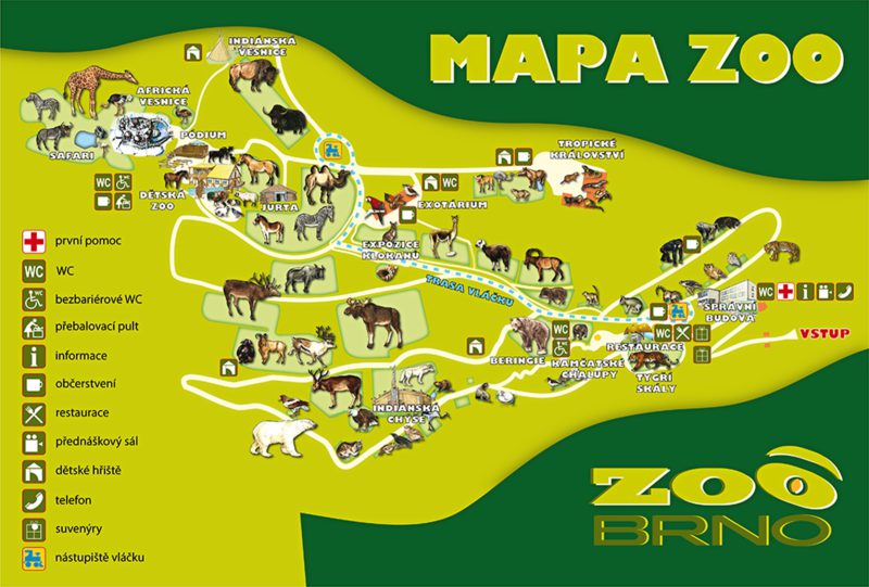 Mapa ZOO Brno