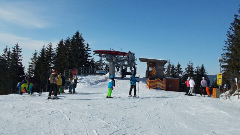 Horní stanice vleku ve Ski Dolní Morava.