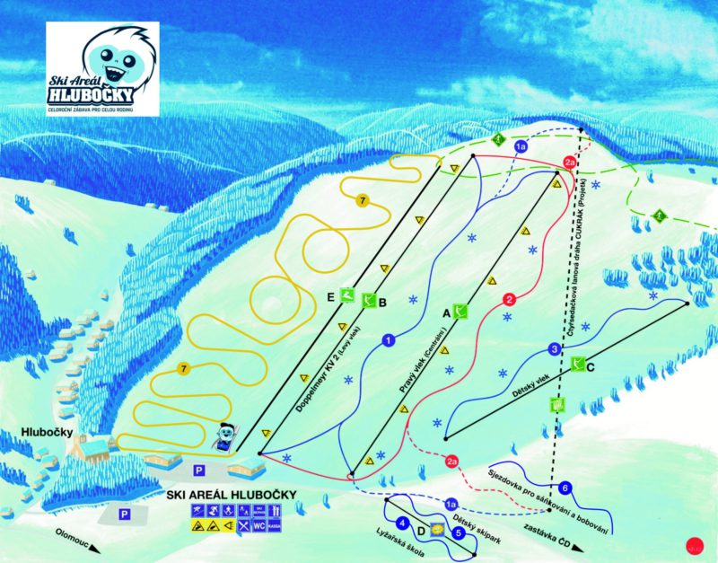 Mapa Ski areálu Hlubočky