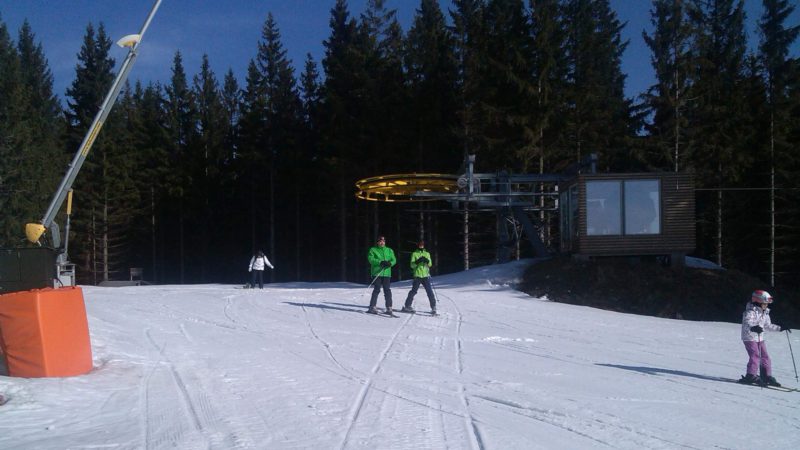 Horní stanice lanovky ve Ski Kopřivná.