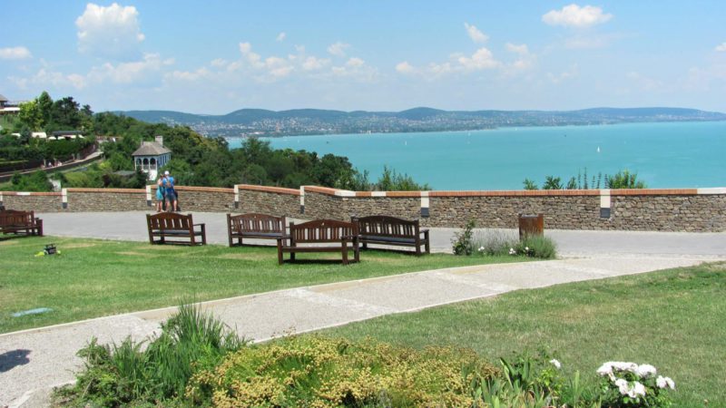 Jezero Balaton v Maďarsku.