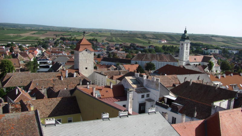 Pohled na městečko Retz z výšky