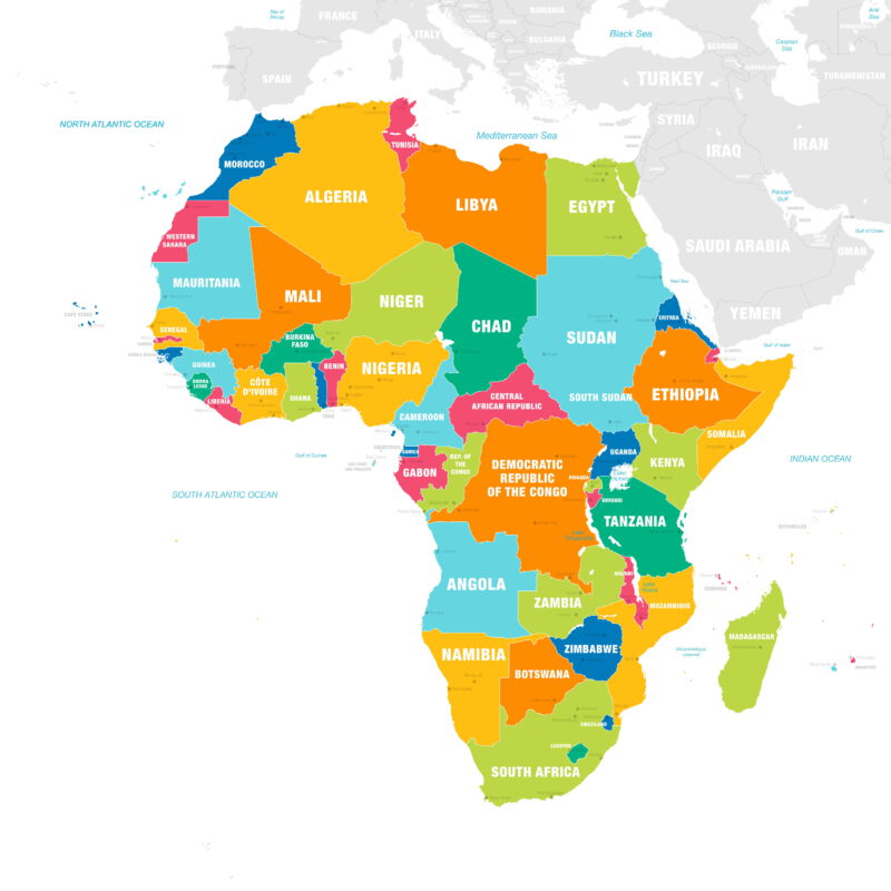 Politická mapa Afriky