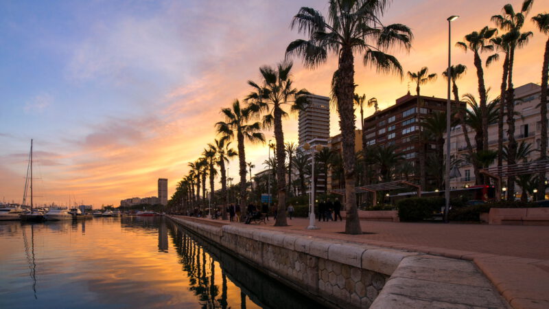 Romantic sunset over Alicante 