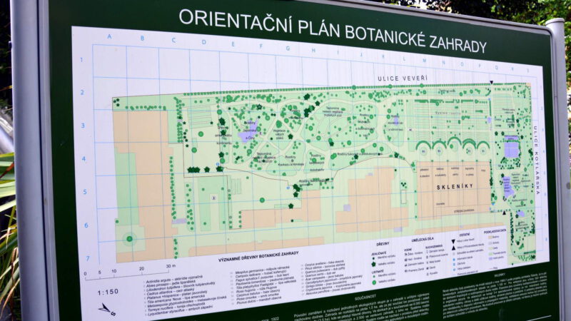 Botanická zahrada Brno mapa