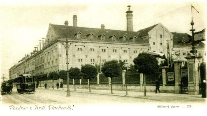 Vinohradský pivovar v Praze historická fotografie