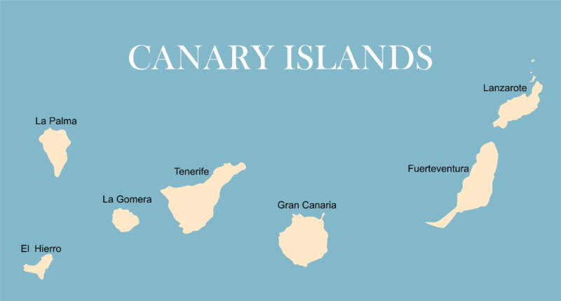 Kanárské ostrovy mapa