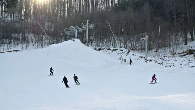 Horní stanice vleku ve Ski Hrubá Voda