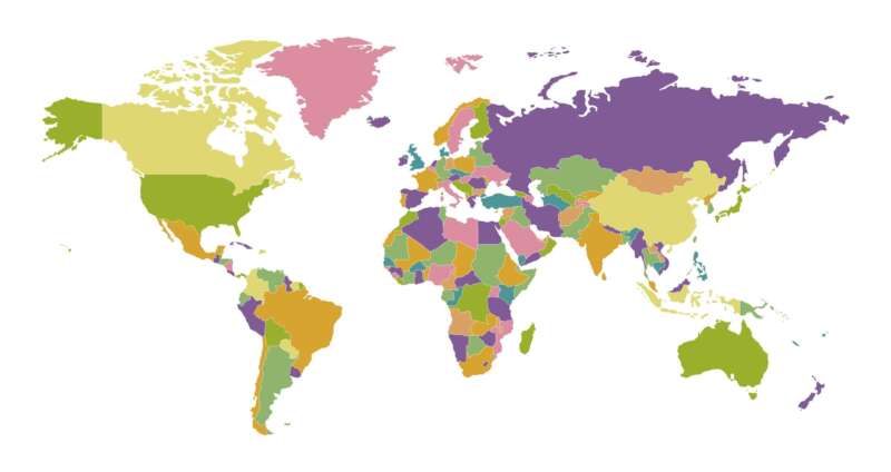 Přehledná / barevná politická mapa