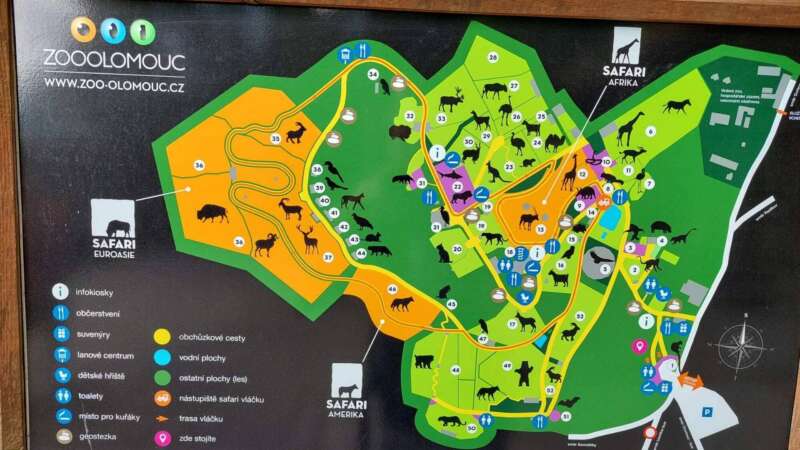 Mapa zoo Olomouc na Svatém Kopečku