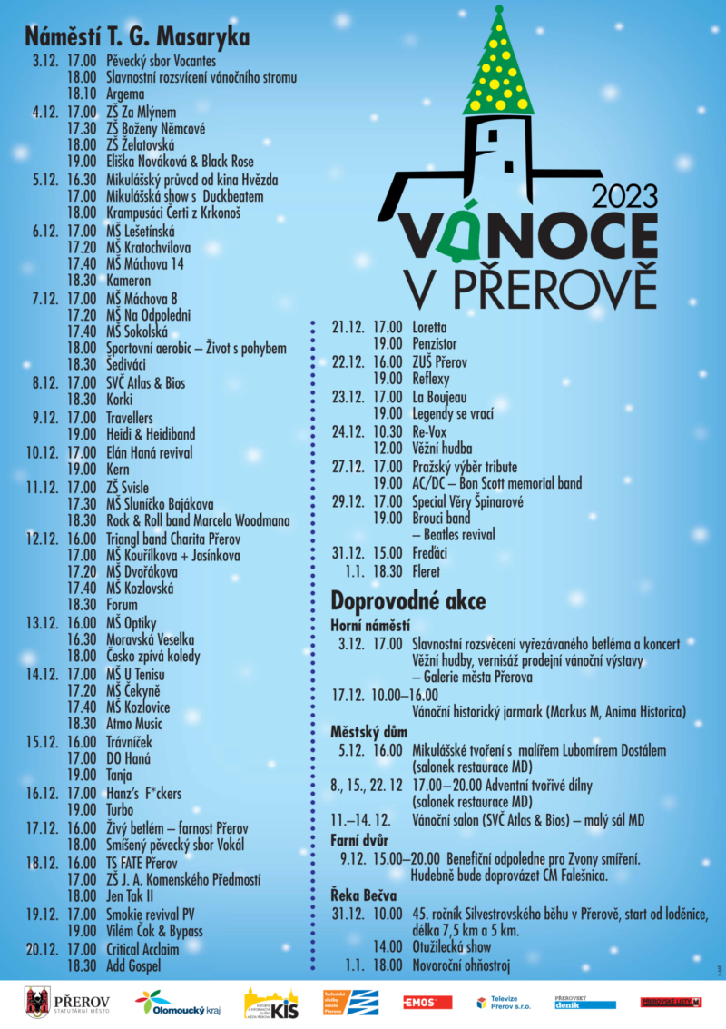Vánoční trhy Přerov 2023 program